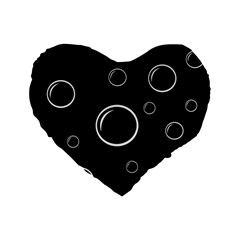 Black And White Bubbles Standard 16  Premium Flano Heart Shape Cushions by Valentinaart