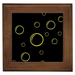 Yellow Bubbles Framed Tiles by Valentinaart