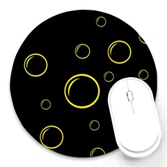 Yellow Bubbles Round Mousepads by Valentinaart