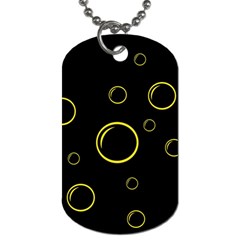 Yellow Bubbles Dog Tag (one Side) by Valentinaart