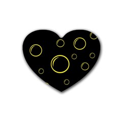 Yellow Bubbles Heart Coaster (4 Pack)  by Valentinaart