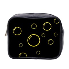 Yellow Bubbles Mini Toiletries Bag 2-side by Valentinaart