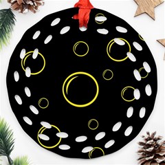 Yellow Bubbles Round Filigree Ornament (2side)