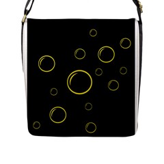 Yellow Bubbles Flap Messenger Bag (l)  by Valentinaart