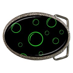 Green Buubles Pattern Belt Buckles by Valentinaart