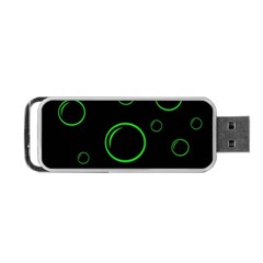 Green Buubles Pattern Portable Usb Flash (two Sides) by Valentinaart