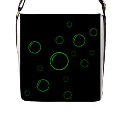 Green Buubles Pattern Flap Messenger Bag (l)  by Valentinaart