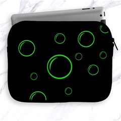 Green Buubles Pattern Apple Ipad 2/3/4 Zipper Cases by Valentinaart