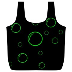 Green Buubles Pattern Full Print Recycle Bags (l)  by Valentinaart