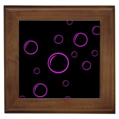 Purple Bubbles  Framed Tiles by Valentinaart