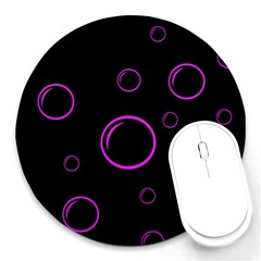 Purple Bubbles  Round Mousepads by Valentinaart