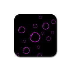 Purple Bubbles  Rubber Coaster (square)  by Valentinaart