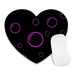 Purple Bubbles  Heart Mousepads by Valentinaart