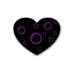 Purple Bubbles  Heart Coaster (4 Pack)  by Valentinaart