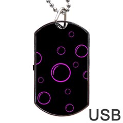 Purple Bubbles  Dog Tag Usb Flash (one Side)