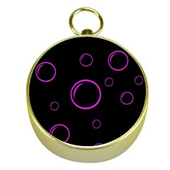 Purple Bubbles  Gold Compasses by Valentinaart