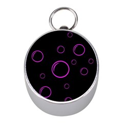 Purple Bubbles  Mini Silver Compasses