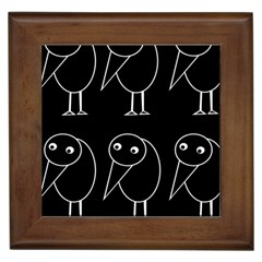 Black And White Birds Framed Tiles by Valentinaart