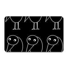 Black And White Birds Magnet (rectangular) by Valentinaart