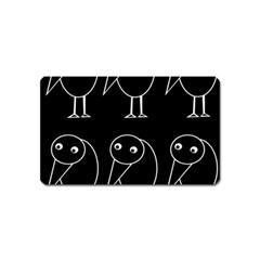 Black And White Birds Magnet (name Card) by Valentinaart