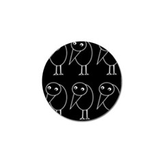 Black And White Birds Golf Ball Marker (4 Pack) by Valentinaart