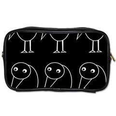 Black And White Birds Toiletries Bags 2-side by Valentinaart