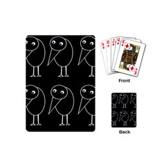 Black And White Birds Playing Cards (mini)  by Valentinaart