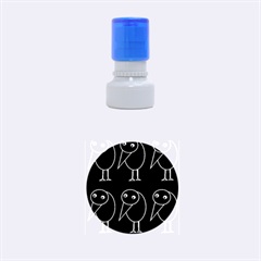 Black And White Birds Rubber Round Stamps (small)