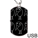 Black and white birds Dog Tag USB Flash (One Side) Front