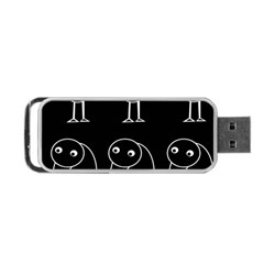 Black And White Birds Portable Usb Flash (one Side)