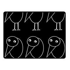 Black And White Birds Double Sided Fleece Blanket (small) 