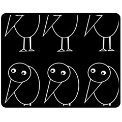 Black And White Birds Double Sided Fleece Blanket (medium) 