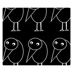 Black And White Birds Double Sided Flano Blanket (small)  by Valentinaart