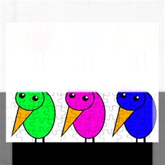 Colorful Birds Rectangular Jigsaw Puzzl by Valentinaart