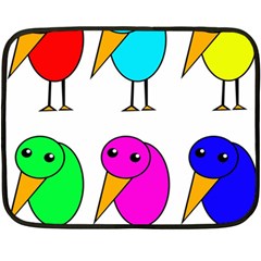 Colorful Birds Fleece Blanket (mini) by Valentinaart