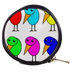 Colorful birds Mini Makeup Bags Front