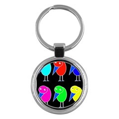 Colorful Birds Key Chains (round) 