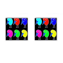 Colorful Birds Cufflinks (square) by Valentinaart