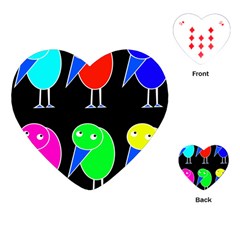 Colorful Birds Playing Cards (heart) 