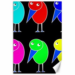 Colorful Birds Canvas 24  X 36  by Valentinaart