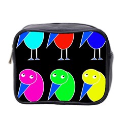 Colorful Birds Mini Toiletries Bag 2-side by Valentinaart