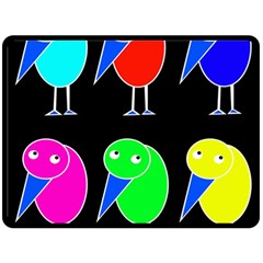 Colorful Birds Fleece Blanket (large) 