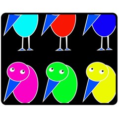 Colorful Birds Fleece Blanket (medium) 