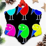 Colorful birds Snowflake Ornament (2-Side) Front