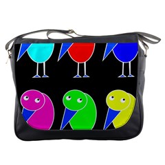 Colorful Birds Messenger Bags by Valentinaart