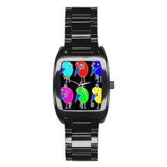 Colorful Birds Stainless Steel Barrel Watch