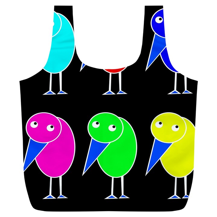 Colorful birds Full Print Recycle Bags (L) 