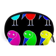 Colorful Birds Accessory Pouches (large)  by Valentinaart