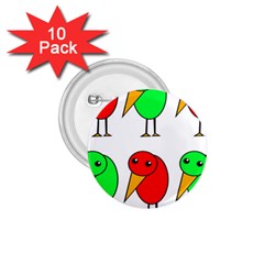 Green And Red Birds 1 75  Buttons (10 Pack) by Valentinaart