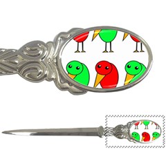 Green And Red Birds Letter Openers by Valentinaart